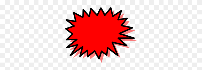 298x231 Red Explosion Blank Pow Clip Art - Pow PNG