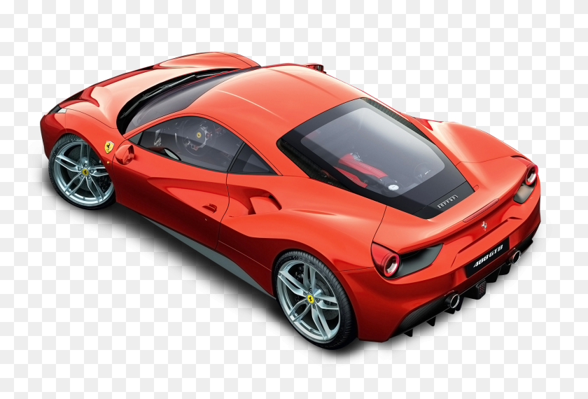 1738x1137 Red Ferrari Top View Car Png Image - Sports Car PNG