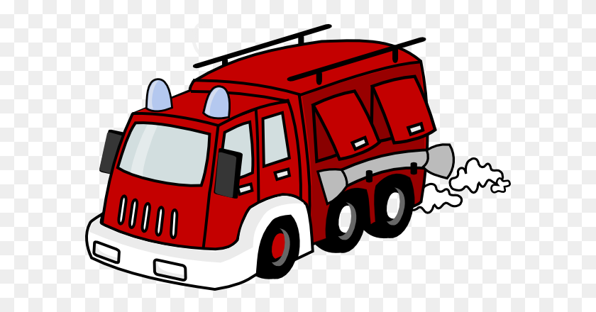 600x380 Красная Пожарная Машина Клипарт - Пожарная Машина Png
