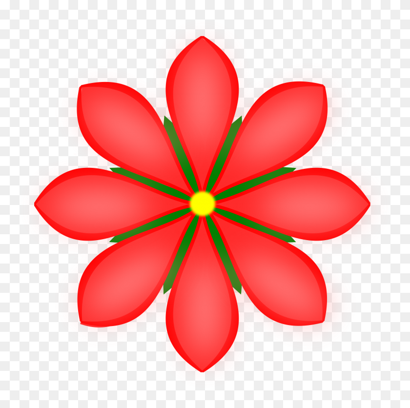 2400x2390 Red Flower Border Clip Art - Happy Birthday Daughter Clipart