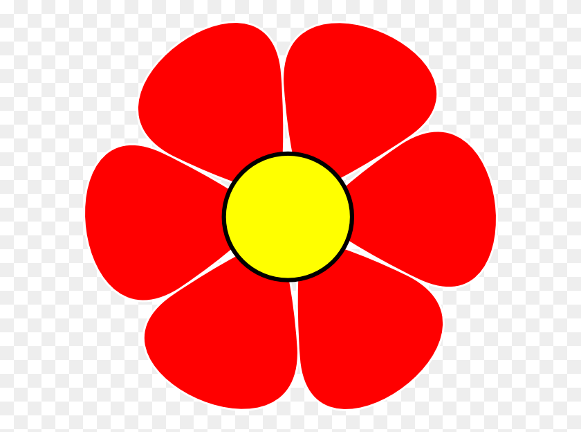 600x564 Красный Цветок Картинки - Весна Здесь Клипарт