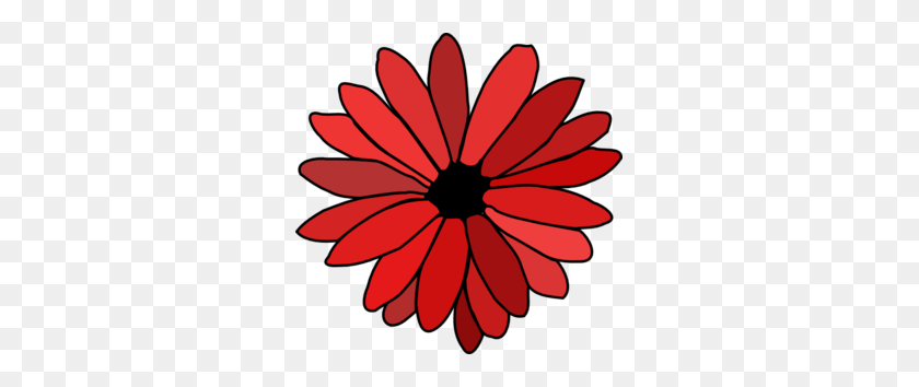 299x294 Red Flower Clip Art - Black Eyed Susan Clipart