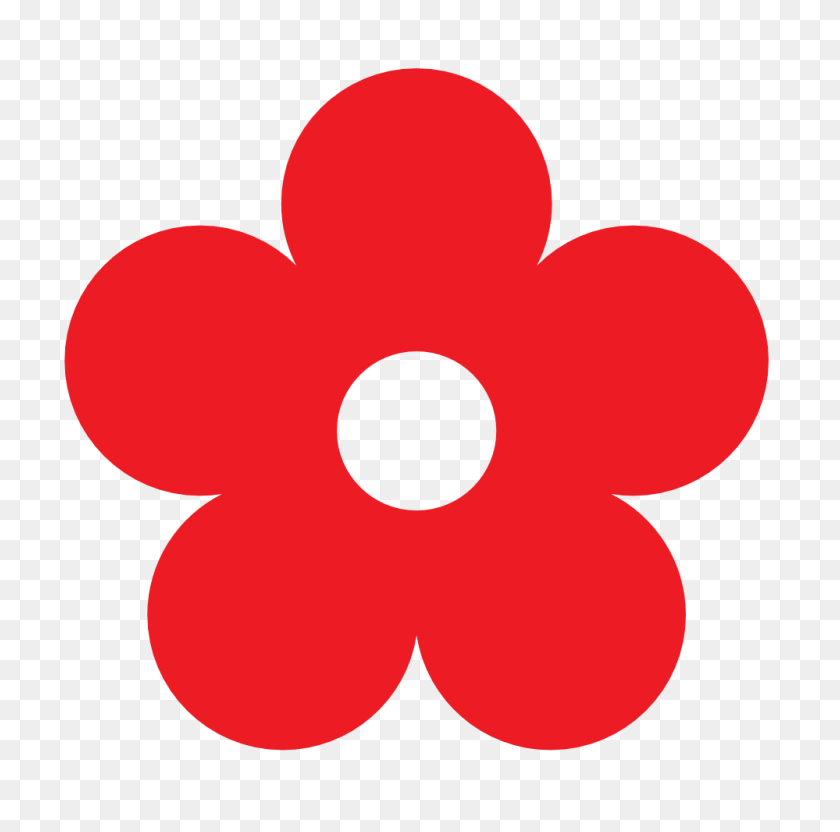 999x990 Red Flower Clip Art Clipart - Red Flower Clipart