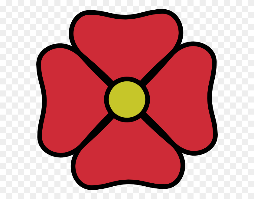 600x600 Red Flower Clip Art Free Vector - Entrance Clipart