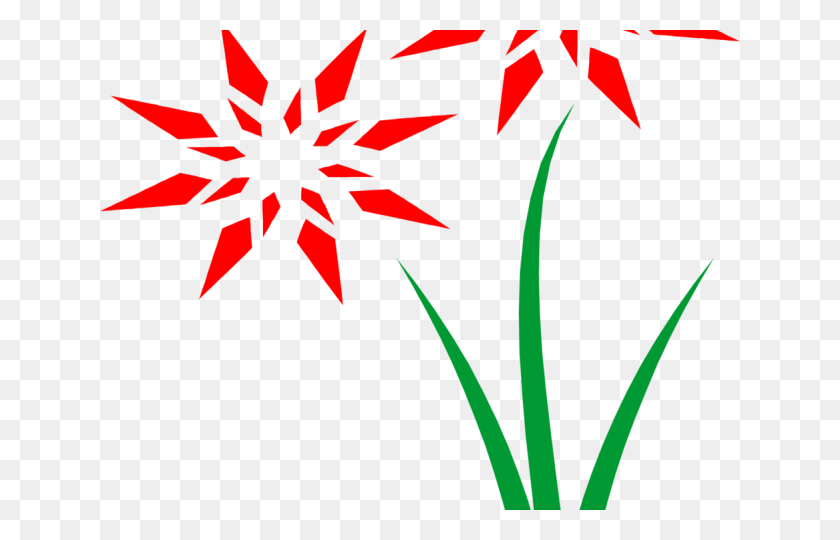 640x480 Red Flower Clipart Clip Art - Flower Pattern Clipart