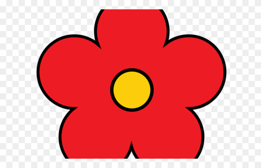 640x480 Red Flower Clipart Cute - Red Flower Clipart