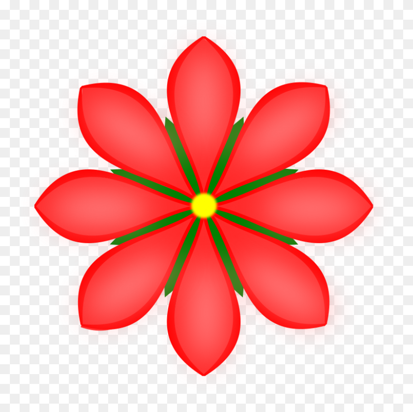 800x797 Красный Цветок Клипарт Flowe - Принцесса Мака Клипарт
