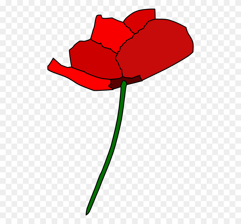 510x720 Красный Цветок Клипарт Цветочное Растение - Граница Растения Клипарт