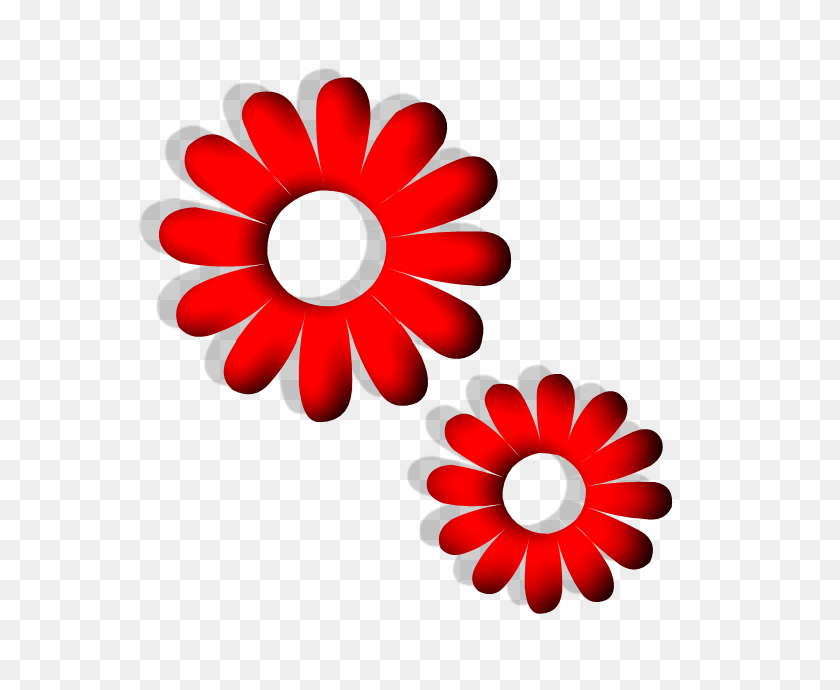 632x630 Красный Цветок Клипарт Линии Искусства Вектор - Красный Цветок Png