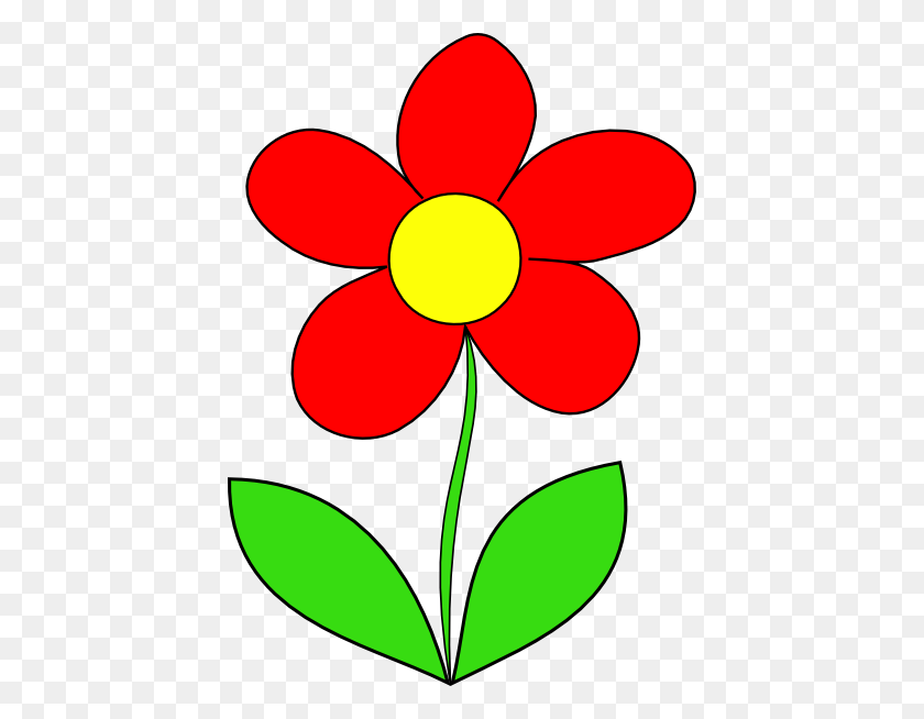 426x594 Red Flower Clipart Small - Flower Drawing PNG