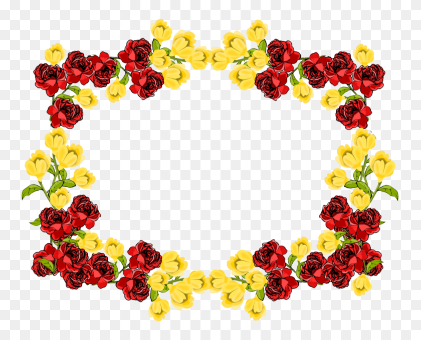 1024x815 Red Flower Frame Png Picture Vector, Clipart - Photo Frame PNG