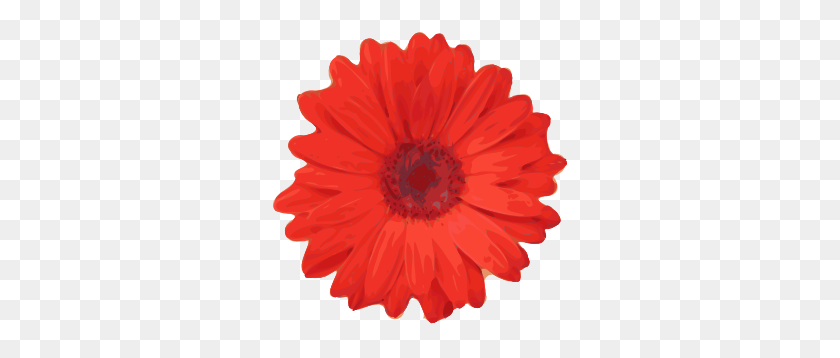 294x298 Red Flower Pedals Clip Art - Red Flower PNG