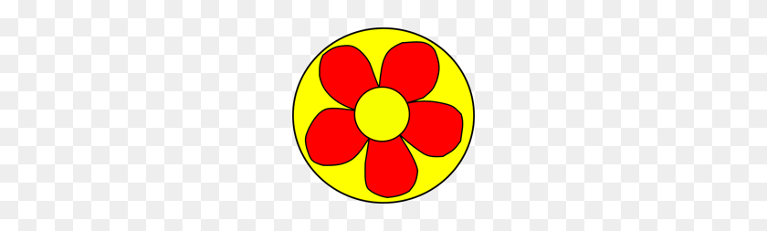 200x193 Red Flower With Yellow Background Png, Clip Art For Web - Flower Background PNG