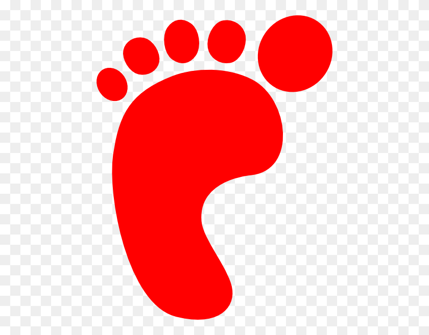 462x597 Red Footprint Clip Art - Step By Step Clipart