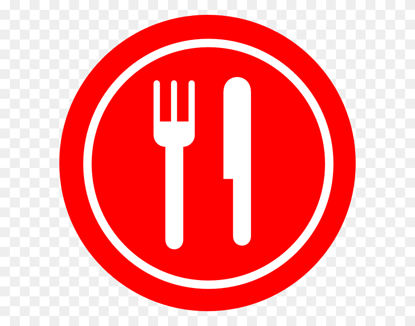 600x600 Red Fork Clipart - Fork Knife Clipart