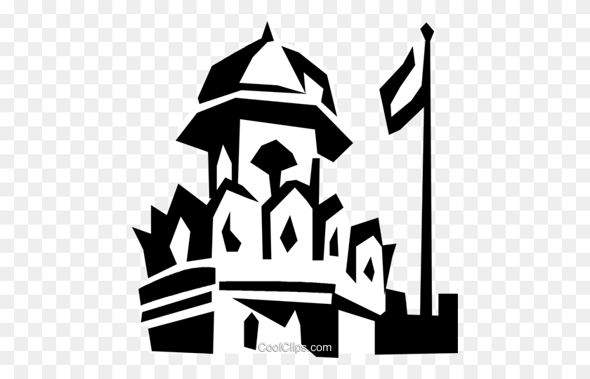 464x480 Red Fort, India Royalty Free Vector Clip Art Illustration - Fort Clipart