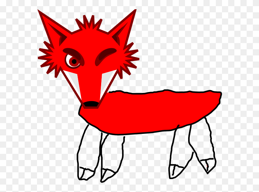 600x564 Red Fox Warrior Clip Art - Red Fox Clipart