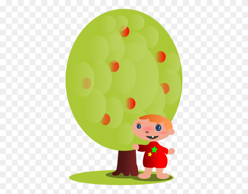 396x596 Red Fruit Tree With A Baby Clip Art Free Vector - Martin Luther King Jr Clipart