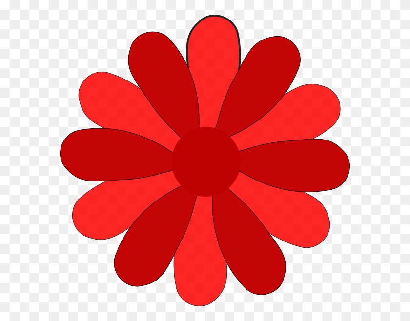 594x598 Red Gerber Daisy Clip Art - Daisy Clipart Free