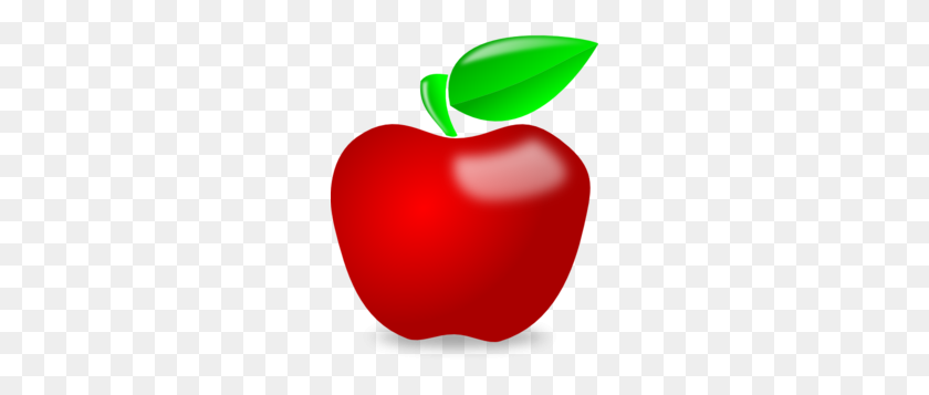 242x297 Red Glossy Apple Clip Art - Bitten Apple Clipart