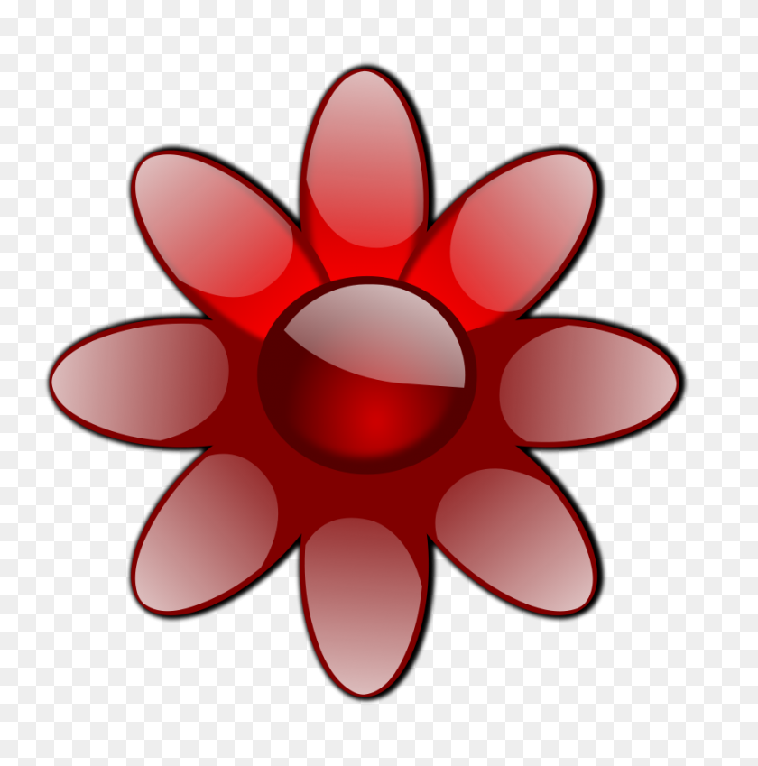889x900 Red Glossy Flower Png Clip Arts For Web - Flower Vector PNG