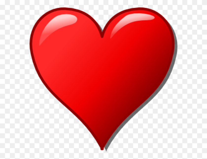 600x584 Красные Глянцевые Сердечки Картинки - Красное Сердце Клипарт
