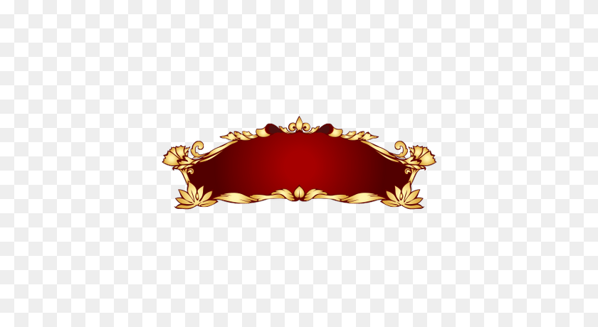 400x400 Red Gold Art Nouveau Banner Transparent Png - Red Banner PNG