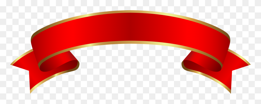 8000x2818 Red Gold Banner Transparent Clip - Red Circle Clipart