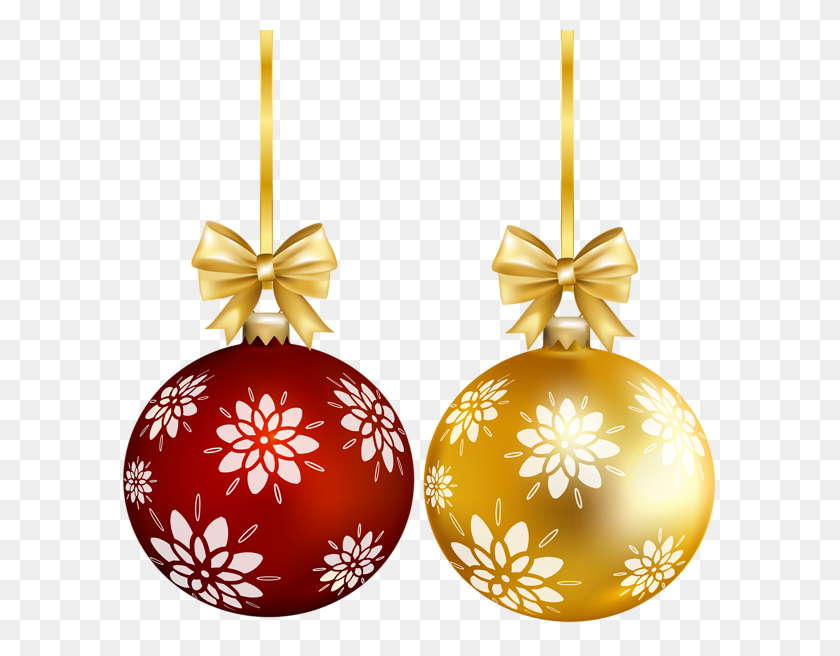 600x596 Red Gold Christmas Ball Png Transparent Clip Gallery - Christmas Ball PNG