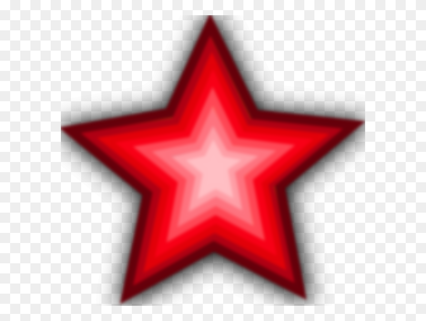 600x574 Red Gradient Star Clip Art - Red Stars PNG