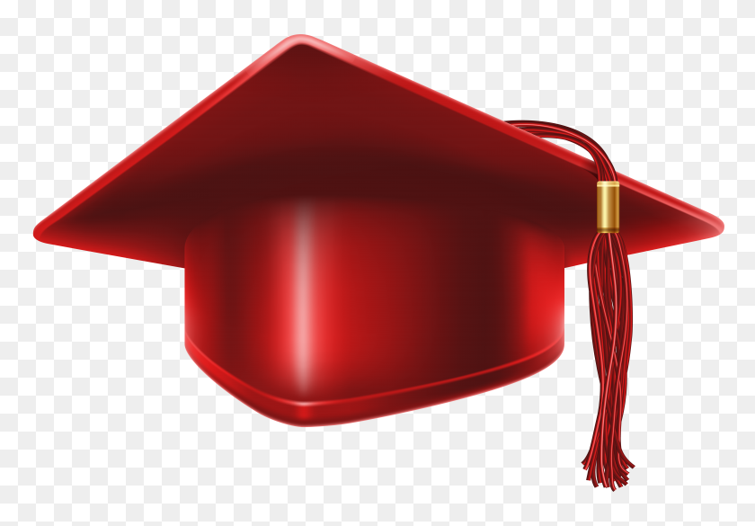 8000x5390 Red Graduation Cap Png Clip Art - Red Hat PNG