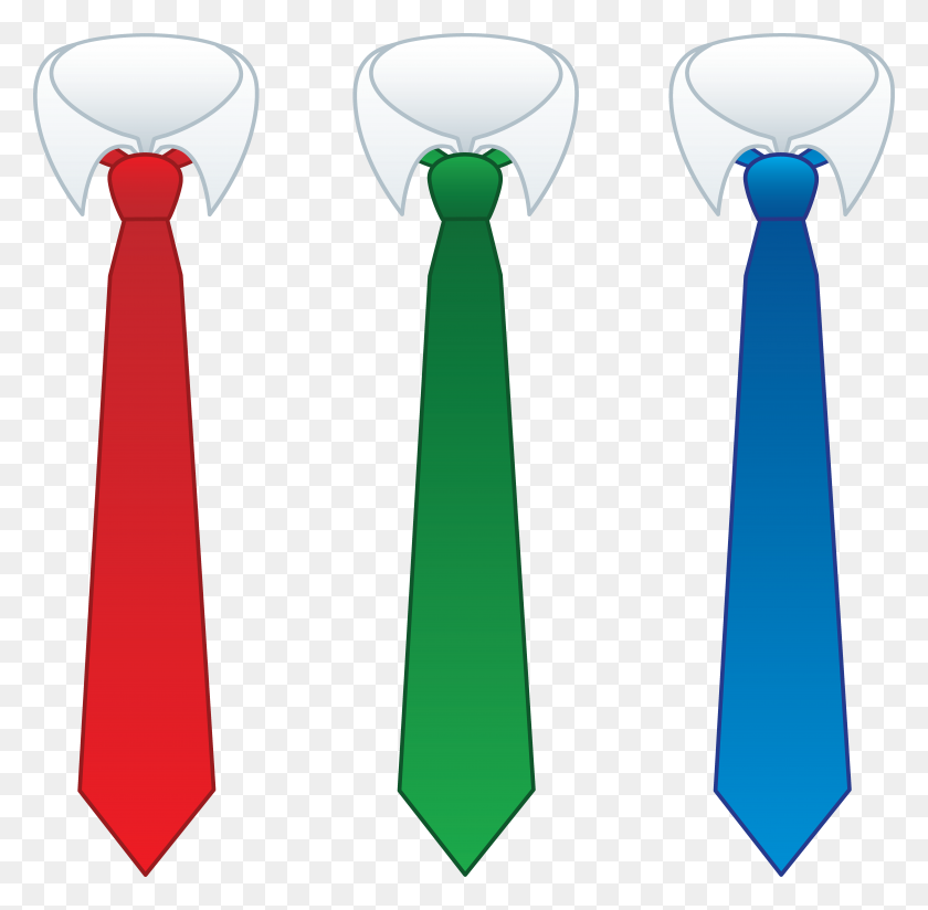 7012x6871 Red Green And Blue Teckties - Red Tie Clipart