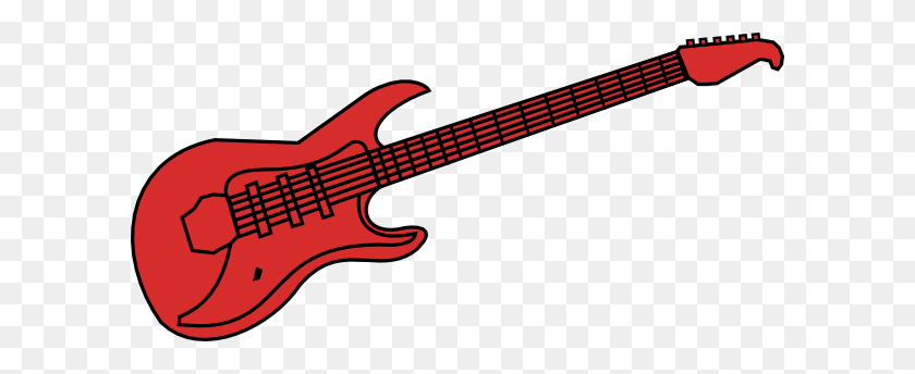 600x284 Red Guitar Clip Art - Electric Guitar Clipart