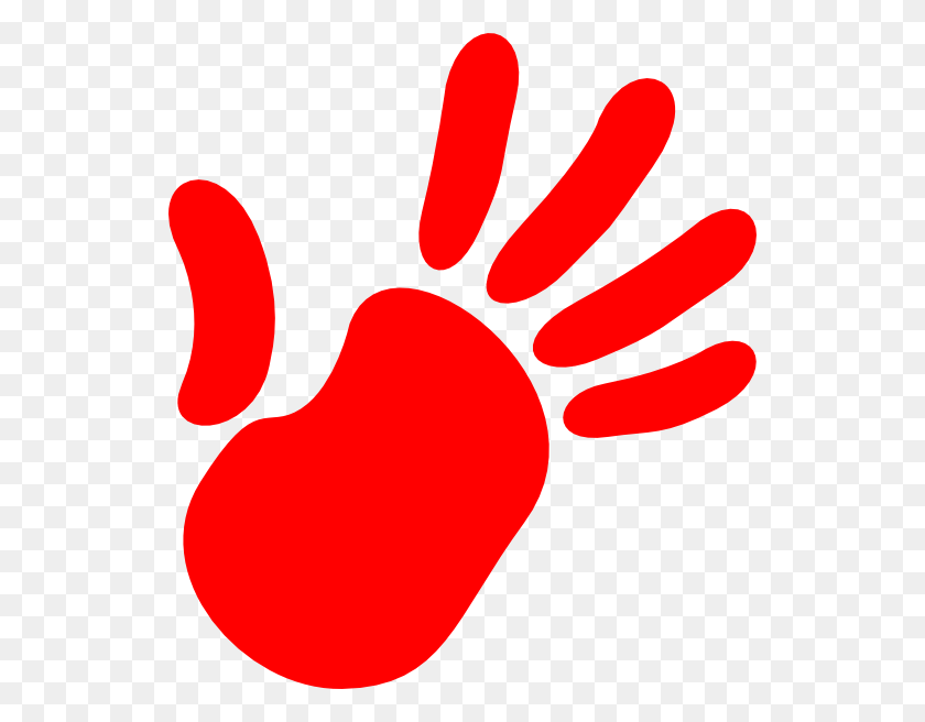 534x596 Red Hand Clip Art - Right Hand Clipart