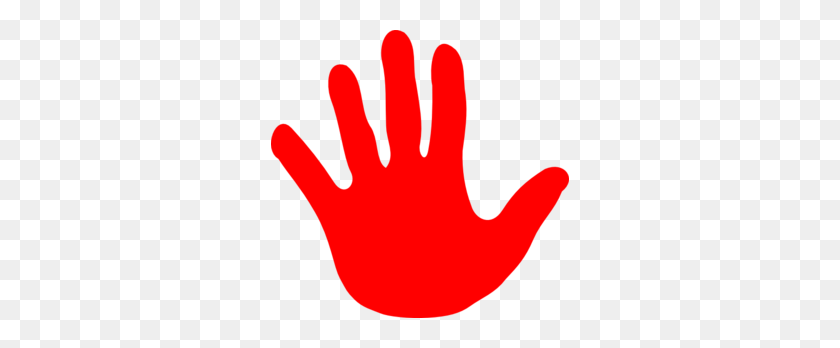 298x288 Red Hand Print Clip Art - Bloody Hand Clipart