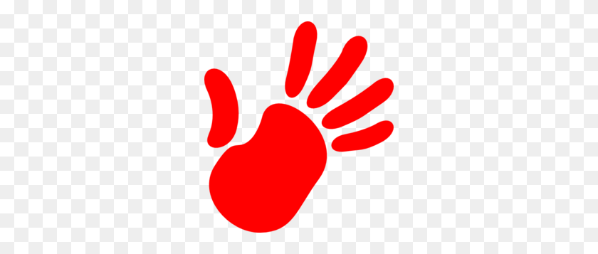 266x297 Red Hand Print Clip Art - Bloody Handprint Clipart