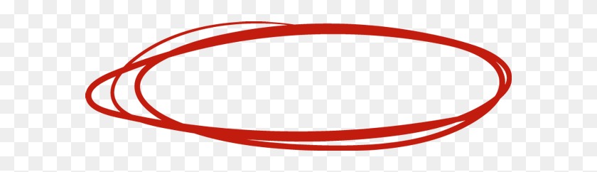 600x182 Red Handdrawn Circle - Red Circle PNG