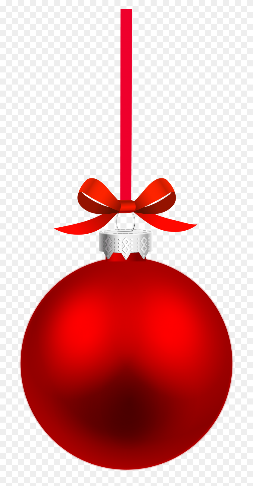 1258x2500 Red Hanging Christmas Ball Png Clipart - Red Ring PNG