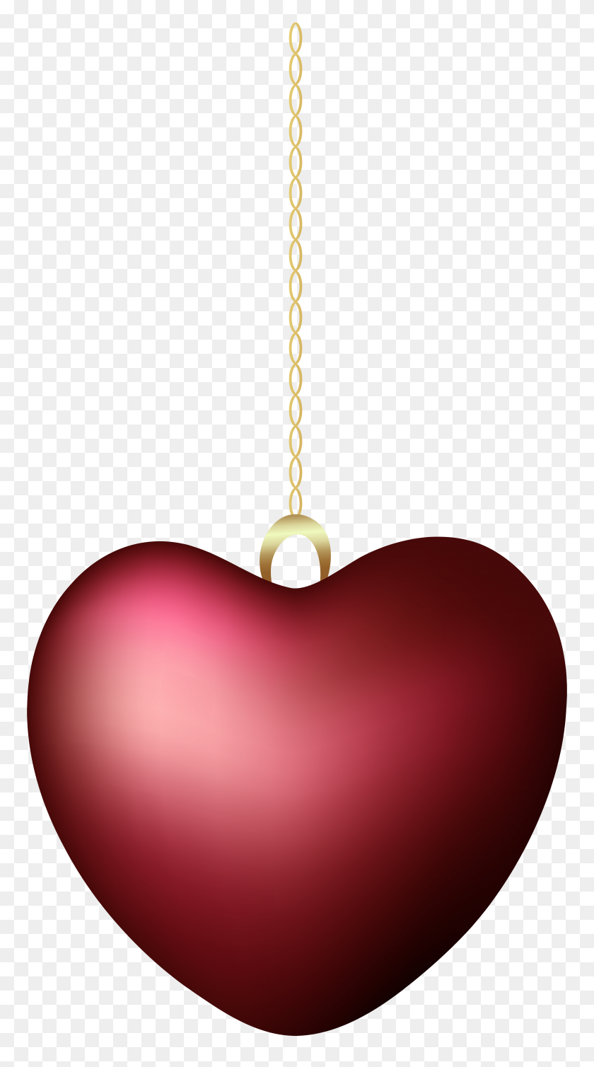 4308x8000 Red Hanging Heart Png Clip Art - Metal Clipart