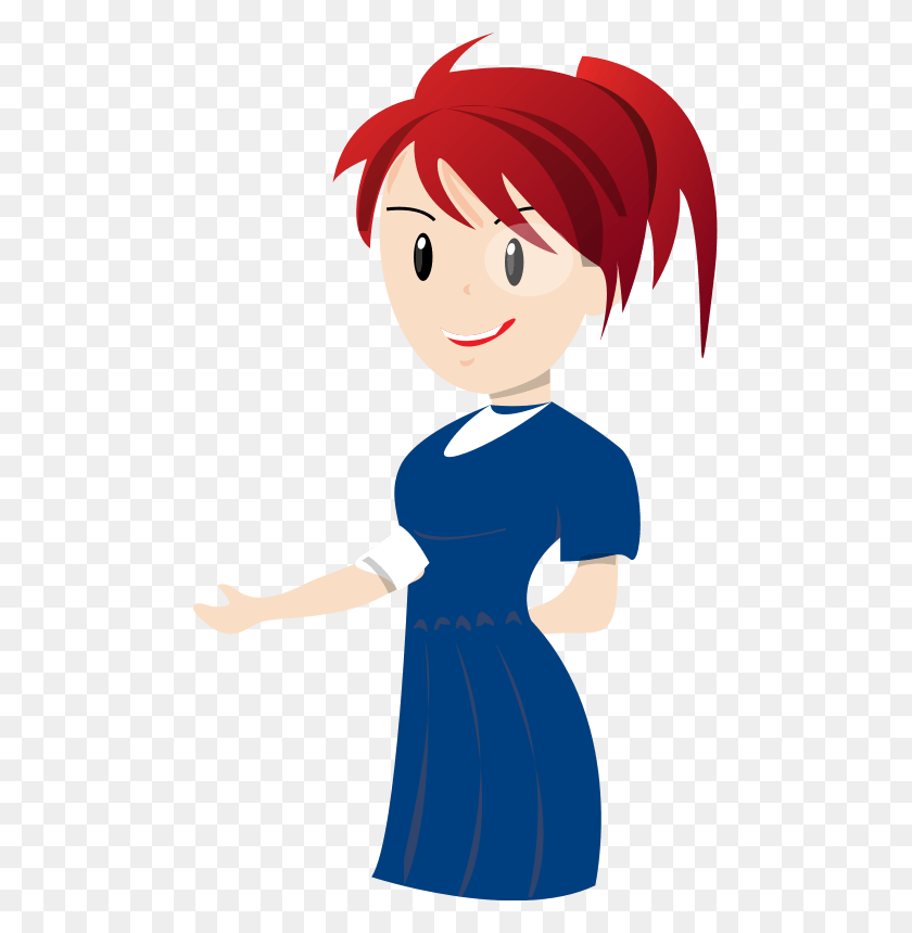 483x800 Red Head Cliparts - Anime Girl Clipart