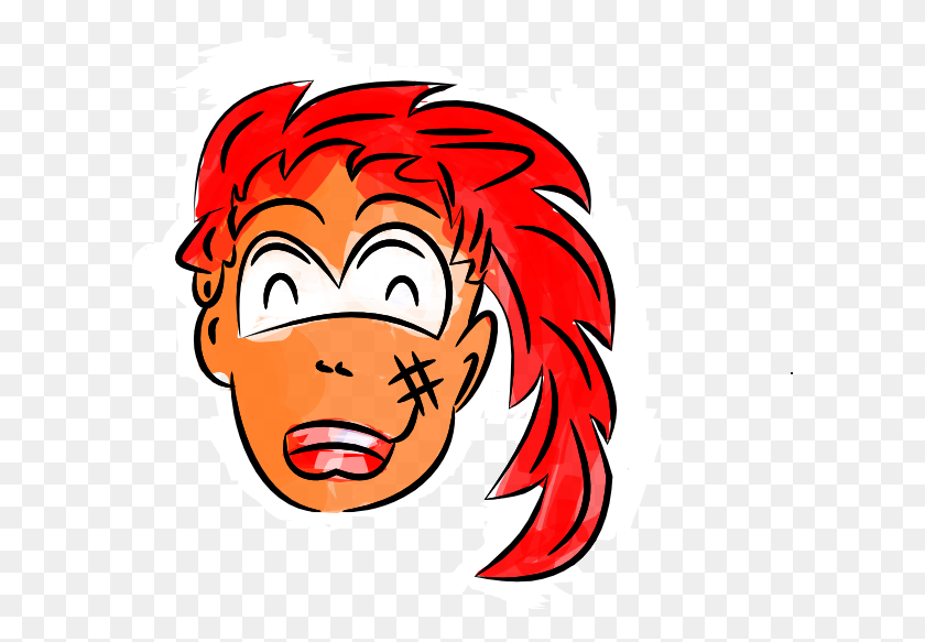 600x523 Red Head Girl Cartoon Png Large Size - Red Hair PNG