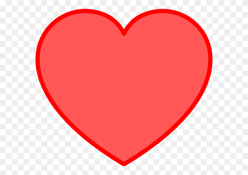 600x535 Красное Сердце Клипарт - Бесплатный Клип Арт Контур Сердца