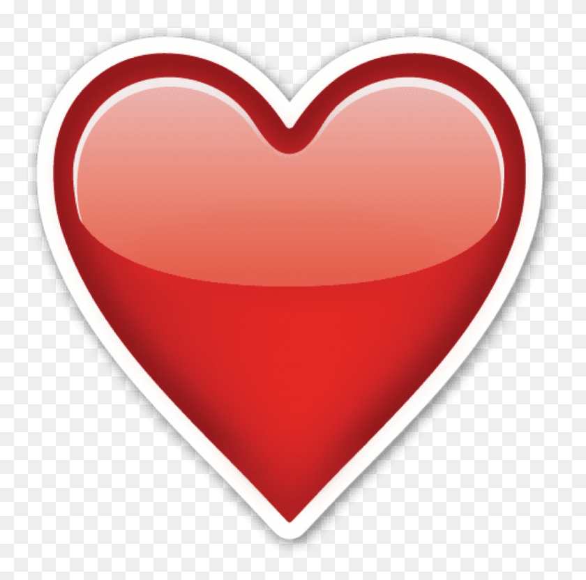 850x842 Red Heart Emoji White Border Png - Red Heart Emoji PNG