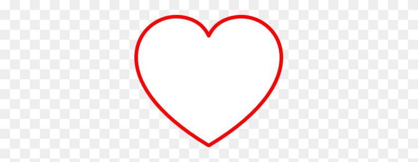 299x267 Red Heart Outline Clip Art - Heart Outline Clipart