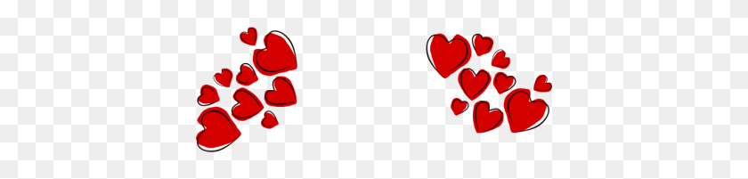 400x141 Красные Сердца День Матери Png - Красные Сердца Png