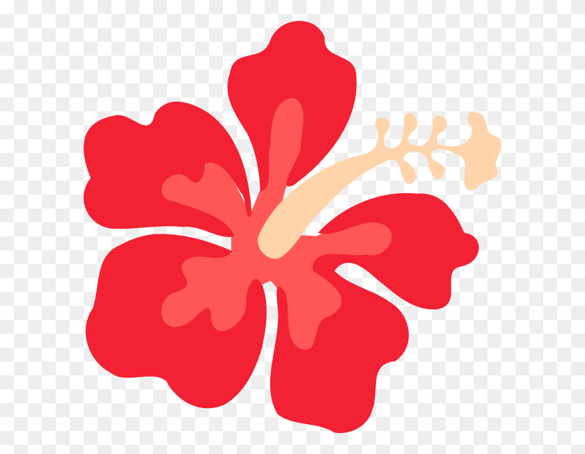 600x593 Red Hibiscus With No Flowers Clip Art - Flower Clipart No Background