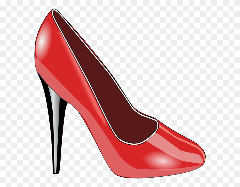 600x595 Red High Heel Clip Art - Patent Clipart