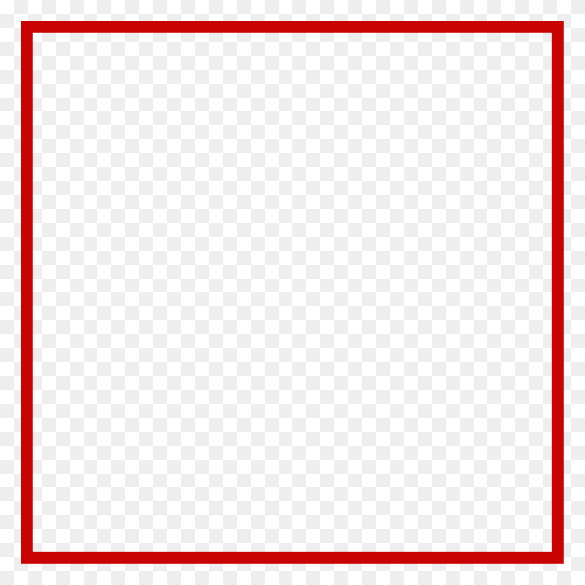 1024x1024 Red Hollow Square - Red Frame PNG