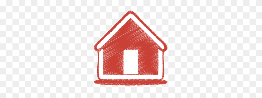256x256 Значок Красный Дом Оригами Цветной Карандаш Набор Иконок Двойной J Дизайн - Цветной Карандаш Png
