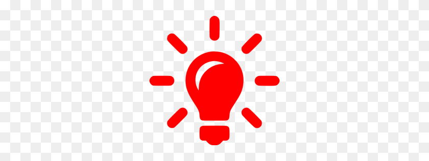256x256 Red Idea Icon - Red Light PNG